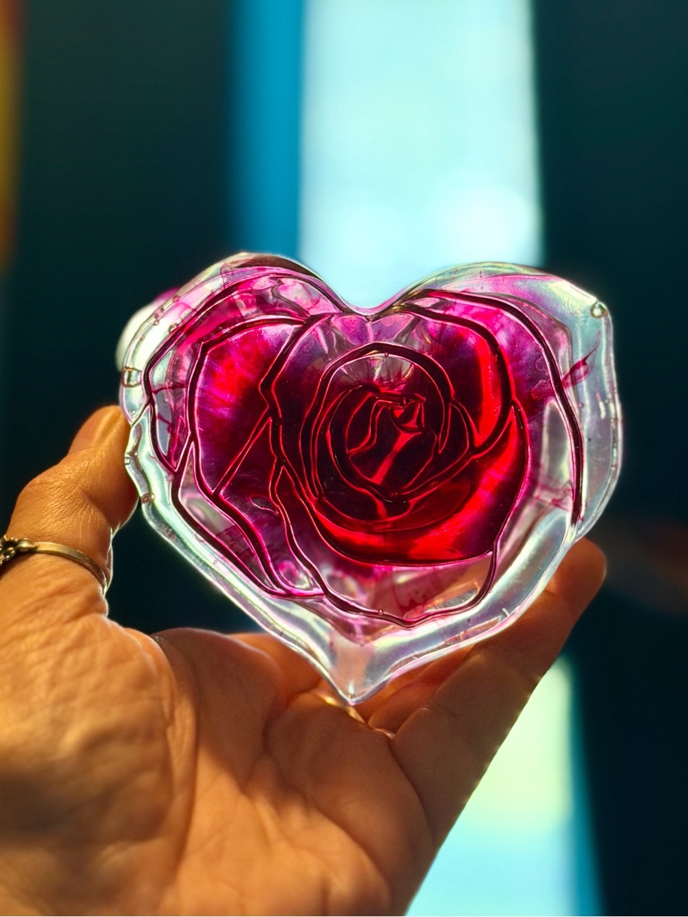 Handmade Floral Heart Trinket Stash Box with Lid